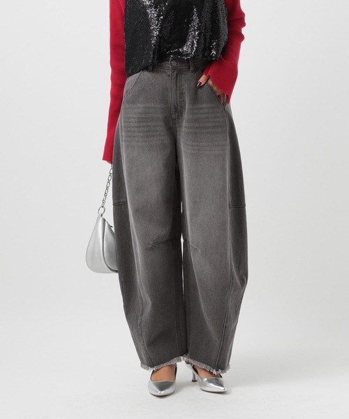 PEOPLESTYLE 変形シルエットボリュームカーブジーンズタイダイ 楽天市場】【SALE／50%OFF】[変形シルエット]ボリュームカーブ