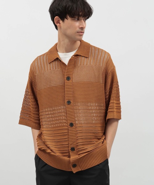 LAKOLE（ラコレ）の「スカシアミニットシャツ半袖 / 138984（ニット/セーター・メンズ・グリーン/ブラウン/ブラック・LARGE/MEDIUM）」の3枚目の写真