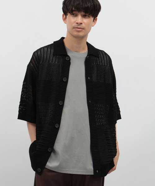 LAKOLE（ラコレ）の「スカシアミニットシャツ半袖 / 138984（ニット/セーター・メンズ・グリーン/ブラウン/ブラック・LARGE/MEDIUM）」の2枚目の写真