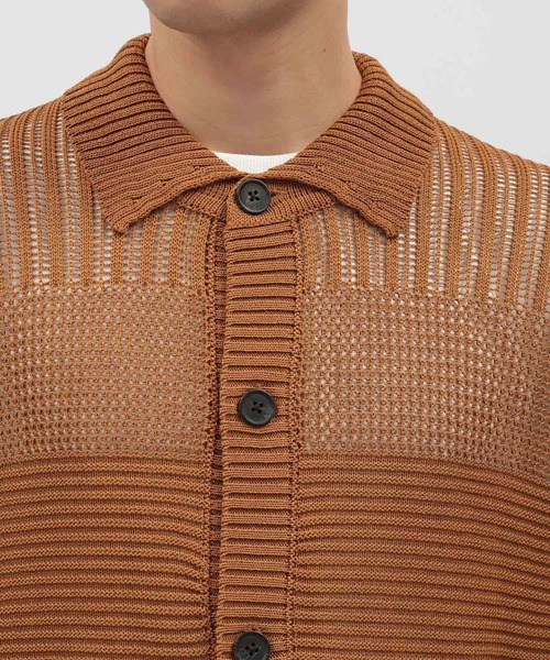 LAKOLE（ラコレ）の「スカシアミニットシャツ半袖 / 138984（ニット/セーター・メンズ・グリーン/ブラウン/ブラック・LARGE/MEDIUM）」の4枚目の写真