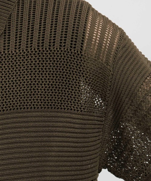 LAKOLE（ラコレ）の「スカシアミニットシャツ半袖 / 138984（ニット/セーター・メンズ・グリーン/ブラウン/ブラック・LARGE/MEDIUM）」の14枚目の写真