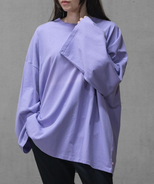 JOHN'S CLOSET（ジョンズクローゼット）の「【40I】USAコットン ビッグシルエット ワイドスリーブ７分袖Tシャツ（Tシャツ/カットソー・メンズ・ブラック系その他/ブラウン系その他2/ブラック/ブラウン系その他/モカ/ベージュ/グリーン系その他/グリーン系その他2/ネイビー/ライトパープル/ブラウン/ベージュ系その他/ライトグリーン/ネイビー系1/チャコールグレー/カーキ・MEDIUM/X-LARGE/LARGE）」の16枚目の写真