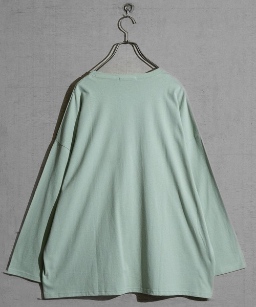 JOHN'S CLOSET（ジョンズクローゼット）の「【40I】USAコットン ビッグシルエット ワイドスリーブ７分袖Tシャツ（Tシャツ/カットソー・メンズ・ブラック系その他/ブラウン系その他2/ブラック/ブラウン系その他/モカ/ベージュ/グリーン系その他/グリーン系その他2/ネイビー/ライトパープル/ブラウン/ベージュ系その他/ライトグリーン/ネイビー系1/チャコールグレー/カーキ・MEDIUM/X-LARGE/LARGE）」の18枚目の写真