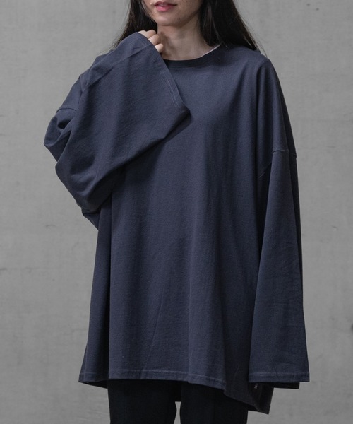 JOHN'S CLOSET（ジョンズクローゼット）の「【40I】USAコットン ビッグシルエット ワイドスリーブ７分袖Tシャツ（Tシャツ/カットソー・メンズ・ブラック系その他/ブラウン系その他2/ブラック/ブラウン系その他/モカ/ベージュ/グリーン系その他/グリーン系その他2/ネイビー/ライトパープル/ブラウン/ベージュ系その他/ライトグリーン/ネイビー系1/チャコールグレー/カーキ・MEDIUM/X-LARGE/LARGE）」の19枚目の写真