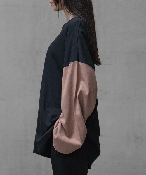 JOHN'S CLOSET（ジョンズクローゼット）の「【40I】USAコットン ビッグシルエット ワイドスリーブ７分袖Tシャツ（Tシャツ/カットソー・メンズ・ブラック系その他/ブラウン系その他2/ブラック/ブラウン系その他/モカ/ベージュ/グリーン系その他/グリーン系その他2/ネイビー/ライトパープル/ブラウン/ベージュ系その他/ライトグリーン/ネイビー系1/チャコールグレー/カーキ・MEDIUM/X-LARGE/LARGE）」の21枚目の写真