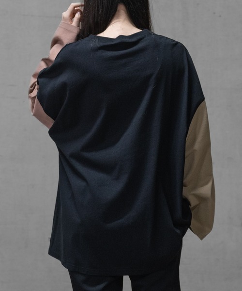 JOHN'S CLOSET（ジョンズクローゼット）の「【40I】USAコットン ビッグシルエット ワイドスリーブ７分袖Tシャツ（Tシャツ/カットソー・メンズ・ブラック系その他/ブラウン系その他2/ブラック/ブラウン系その他/モカ/ベージュ/グリーン系その他/グリーン系その他2/ネイビー/ライトパープル/ブラウン/ベージュ系その他/ライトグリーン/ネイビー系1/チャコールグレー/カーキ・MEDIUM/X-LARGE/LARGE）」の20枚目の写真