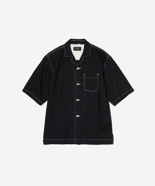 UNITED TOKYO(ユナイテッドトウキョウ)の「9oz ショートスリーブデニムシャツ(シャツ/ブラウス・メンズ・ダークインディゴブルー/ブラック・1/2)」の2枚目の写真