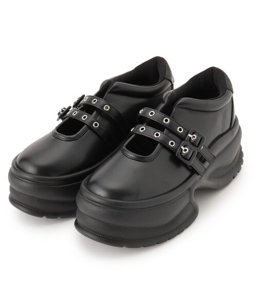 ESPERANZA（エスペランサ）の「ダブルストラップスニーカー（スニーカー・レディース・ブラック/ブラック系2/ピンク系7・S/M/L/LL）」の7枚目の写真