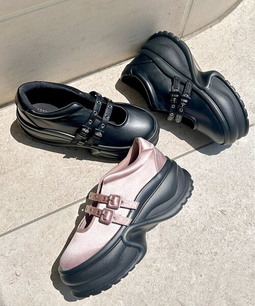 ESPERANZA（エスペランサ）の「ダブルストラップスニーカー（スニーカー・レディース・ブラック/ブラック系2/ピンク系7・S/M/L/LL）」の18枚目の写真