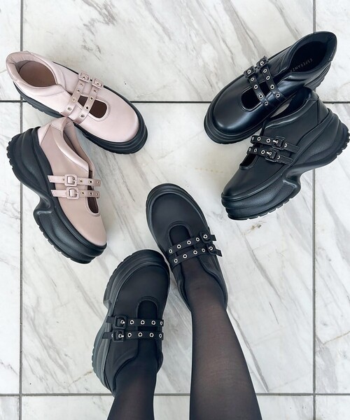 ESPERANZA（エスペランサ）の「ダブルストラップスニーカー（スニーカー・レディース・ブラック/ブラック系2/ピンク系7・S/M/L/LL）」の19枚目の写真