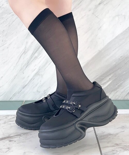 ESPERANZA（エスペランサ）の「ダブルストラップスニーカー（スニーカー・レディース・ブラック/ブラック系2/ピンク系7・S/M/L/LL）」の3枚目の写真