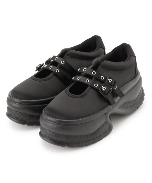 ESPERANZA（エスペランサ）の「ダブルストラップスニーカー（スニーカー・レディース・ブラック/ブラック系2/ピンク系7・S/M/L/LL）」の4枚目の写真