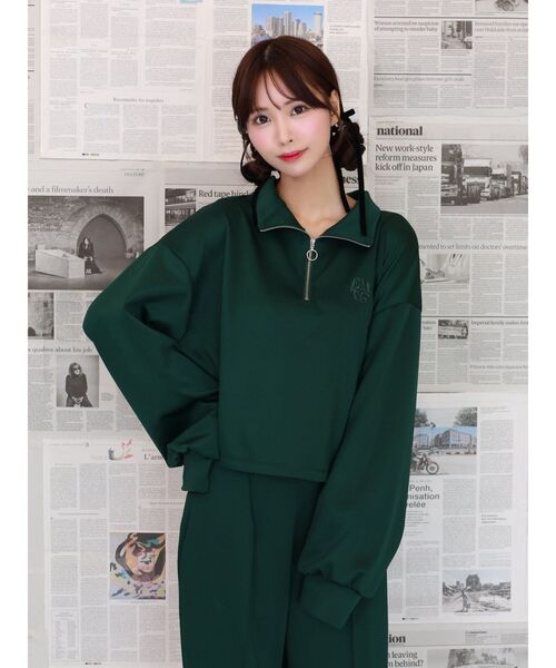 EATME（イートミー）の「【EATME×TAKUYA】ハーフジップTOP（セットアップ可能）（Tシャツ/カットソー・レディース・グリーン/ブラック・FREE）」の14枚目の写真