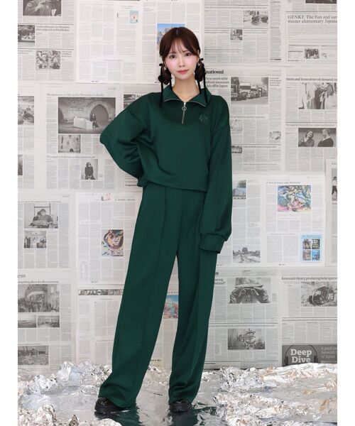 EATME（イートミー）の「【EATME×TAKUYA】ハーフジップTOP（セットアップ可能）（Tシャツ/カットソー・レディース・グリーン/ブラック・FREE）」の17枚目の写真