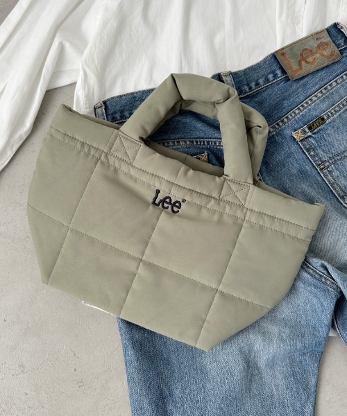 Lee(リー)の「Lee/リー ブロックキルティング ミニトート(トートバッグ・レディース・カーキ/ブラック/ベージュ/ブルー/グレー・FREE)」の8枚目の写真