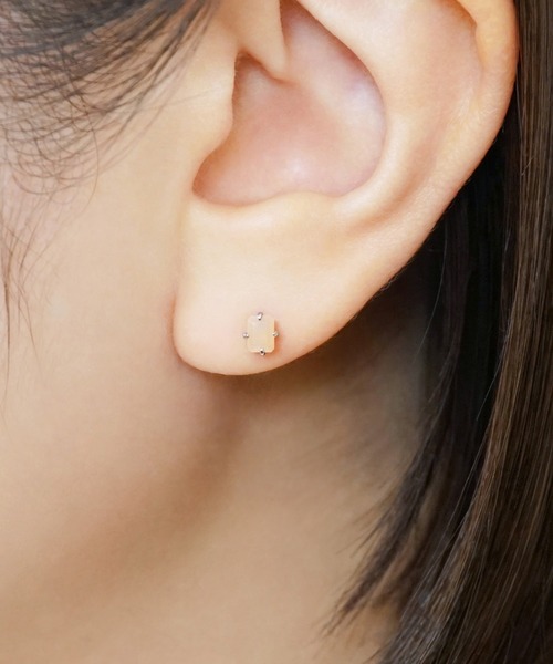 WEB限定商品】[ セカンドピアス] Pt オレンジムーンストーンピアス