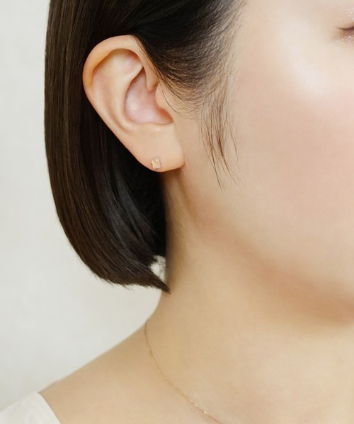 WEB限定商品】[ セカンドピアス] Pt オレンジムーンストーンピアス