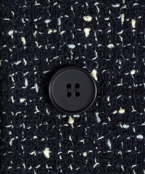 CAST:（キャストコロン）の「【着回し抜群】ガンパッチディテールツィードロングジレ（ベスト・レディース・ネイビー・M）」の7枚目の写真