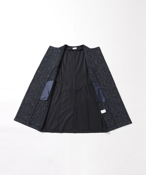 CAST:（キャストコロン）の「【着回し抜群】ガンパッチディテールツィードロングジレ（ベスト・レディース・ネイビー・M）」の8枚目の写真