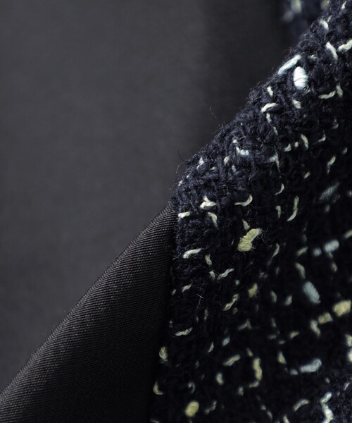 CAST:（キャストコロン）の「【着回し抜群】ガンパッチディテールツィードロングジレ（ベスト・レディース・ネイビー・M）」の9枚目の写真