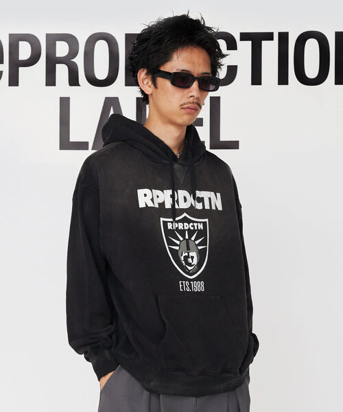 【セール】【RePRODUCTION LABEL / リプロダクションレーベル】ビッグロゴフーディー（パーカー）｜RePRODUCTION LABEL（リプロダクションレーベル）