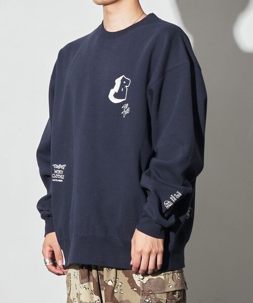 BEN DAVIS（ベンデイビス）の「BEN DAVIS/ベンデイビス 別注 Embroidery Sweat/ワンポイント刺繍スウェット(限定展開)（スウェット・メンズ・ライトグレー/ブラック/ネイビー・MEDIUM/LARGE/X-LARGE）」の12枚目の写真