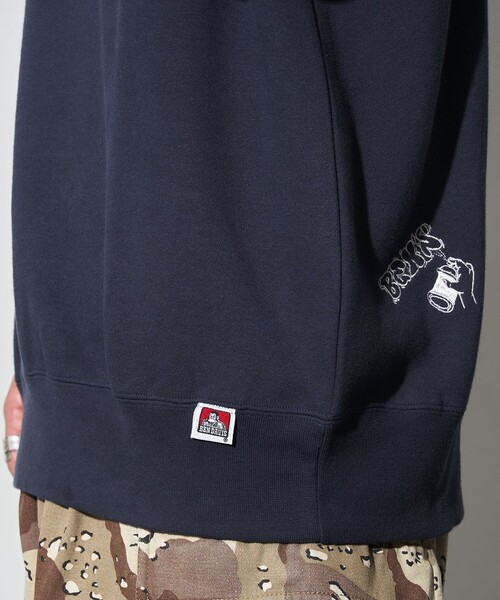 BEN DAVIS（ベンデイビス）の「BEN DAVIS/ベンデイビス 別注 Embroidery Sweat/ワンポイント刺繍スウェット(限定展開)（スウェット・メンズ・ライトグレー/ブラック/ネイビー・MEDIUM/LARGE/X-LARGE）」の4枚目の写真