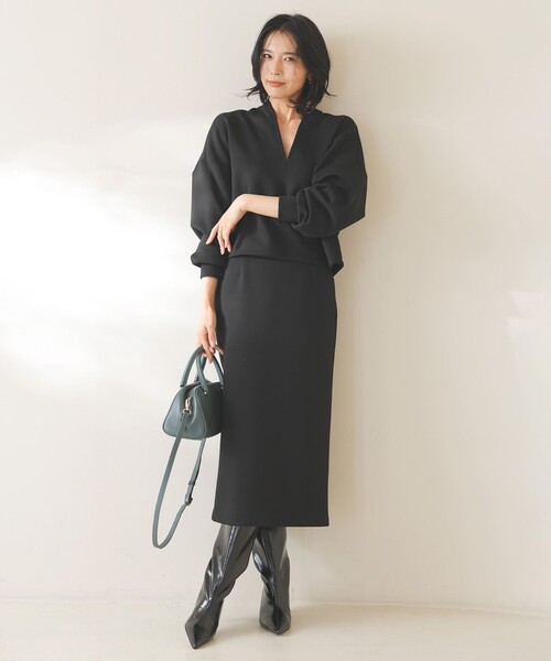 UNFILO（アンフィーロ）の「【新色追加】BEAUTY FORM JERSEY Iラインスカート（スカート・レディース・アイボリー系/グレー系/ライトグレー系/ブラック系/イエロー系/ダークブラウン系/ベージュ系/ネイビー系・X-SMALL/SMALL/MEDIUM/MT/LARGE/LT）」の22枚目の写真