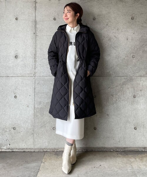 UNFILO（アンフィーロ）の「【野呂佳代さん着用/新色追加】BEAUTY FORM JERSEY Iラインスカート（スカート・レディース・アイボリー系/グレー系/ライトグレー系/ブラック系/イエロー系/ダークブラウン系/ベージュ系/ネイビー系・X-SMALL/SMALL/MEDIUM/MT/LARGE/LT）」の18枚目の写真