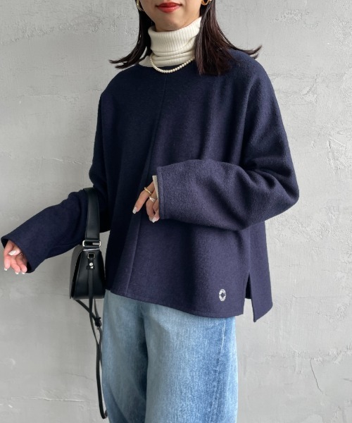 ORCIVAL/オーシバル] ウールジャージー クルーネックプルオーバー 