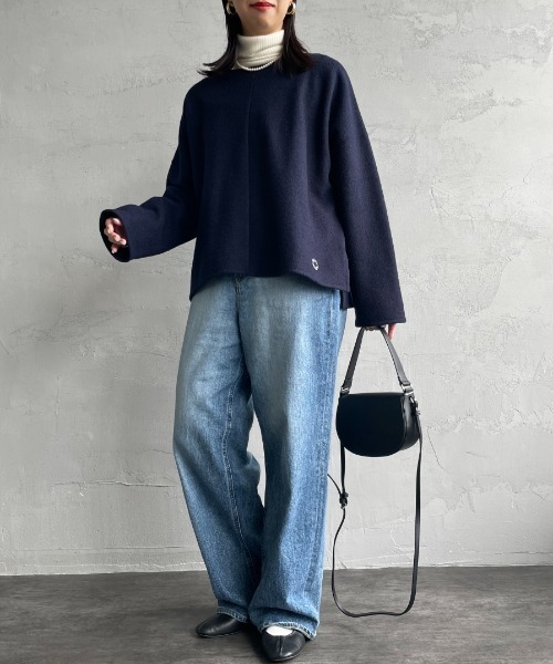ORCIVAL（オーシバル）の「[ORCIVAL/オーシバル] ウールジャージー クルーネックプルオーバーカットソー（Tシャツ/カットソー・レディース・オフホワイト/ネイビー/グレー・1）」の19枚目の写真