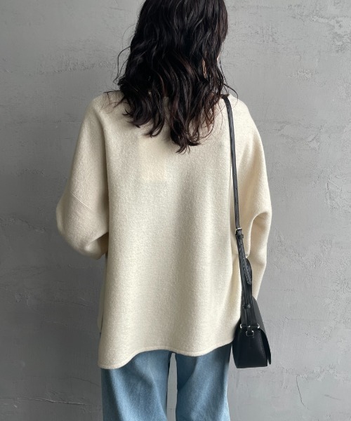 ORCIVAL（オーシバル）の「[ORCIVAL/オーシバル] ウールジャージー クルーネックプルオーバーカットソー（Tシャツ/カットソー・レディース・オフホワイト/ネイビー/グレー・1）」の8枚目の写真