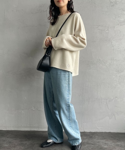 ORCIVAL（オーシバル）の「[ORCIVAL/オーシバル] ウールジャージー クルーネックプルオーバーカットソー（Tシャツ/カットソー・レディース・オフホワイト/ネイビー/グレー・1）」の9枚目の写真