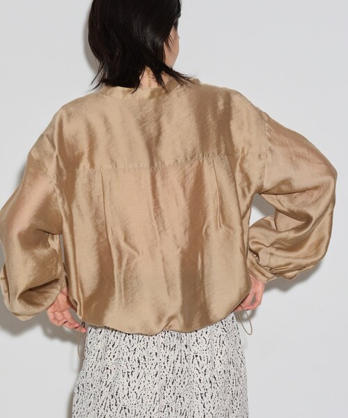 GALLEST（ギャレスト）の「◆シアーローンブルゾンシャツ（シャツ/ブラウス・レディース・ベージュ/ブラック・38）」の4枚目の写真