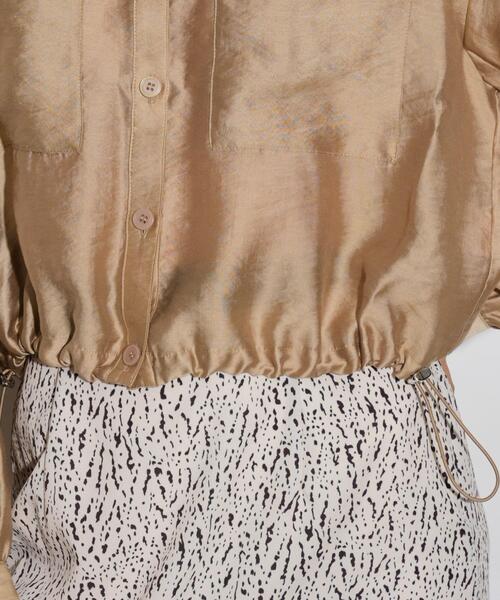 GALLEST（ギャレスト）の「◆シアーローンブルゾンシャツ（シャツ/ブラウス・レディース・ベージュ/ブラック・38）」の7枚目の写真