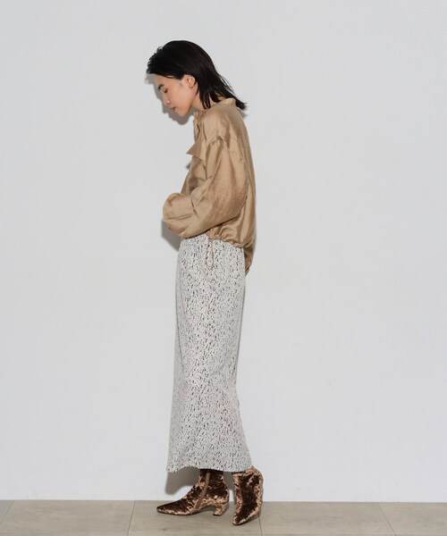 GALLEST（ギャレスト）の「◆シアーローンブルゾンシャツ（シャツ/ブラウス・レディース・ベージュ/ブラック・38）」の11枚目の写真