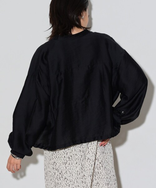 GALLEST（ギャレスト）の「◆シアーローンブルゾンシャツ（シャツ/ブラウス・レディース・ベージュ/ブラック・38）」の13枚目の写真