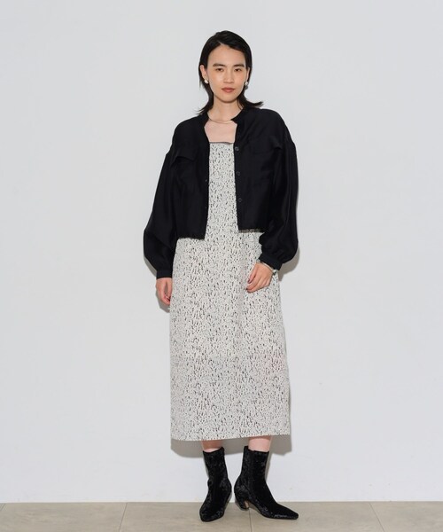 GALLEST（ギャレスト）の「◆シアーローンブルゾンシャツ（シャツ/ブラウス・レディース・ベージュ/ブラック・38）」の16枚目の写真