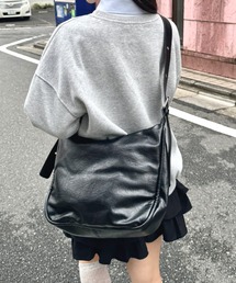 ダブルバックルPUショルダーバッグ