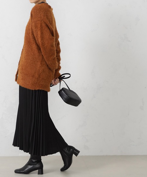 FOUND GOOD（ファウンドグッド）の「シャギーニットBIGカーデ（カーディガン/ボレロ・レディース・グリーン系2/ブラウン系3/パープル系2/アイボリー/ブラック・L/M）」の10枚目の写真