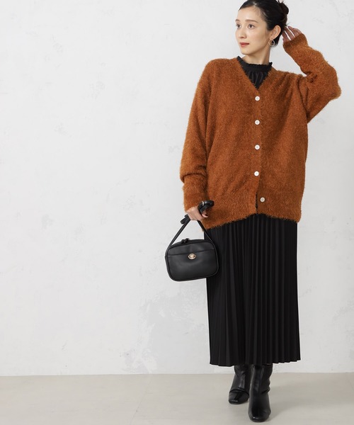 FOUND GOOD（ファウンドグッド）の「シャギーニットBIGカーデ（カーディガン/ボレロ・レディース・グリーン系2/ブラウン系3/パープル系2/アイボリー/ブラック・L/M）」の13枚目の写真