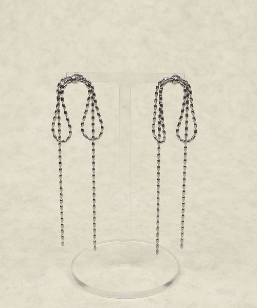CEMONEMO(セモネモ)の「【金属アレルギー対応】 チェーンリボン ピアス / サージカルステンレス 316L(ピアス(両耳用)・レディース・シルバー/ゴールド・FREE)」の6枚目の写真