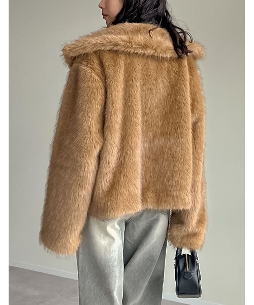 ZOZOTOWN限定再販]ビッグカラーフェイクファーショートコート