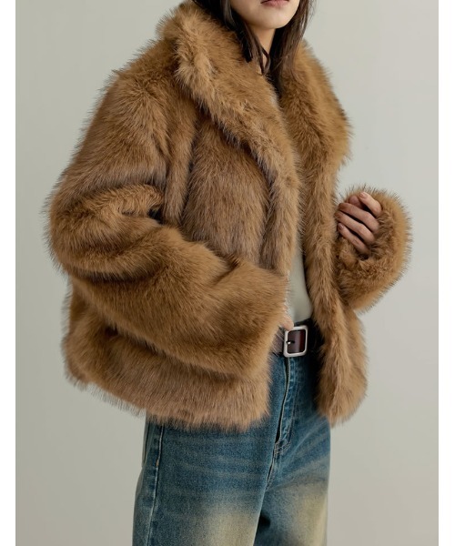 セール】[ZOZOTOWN限定再販]ビッグカラーフェイクファーショート