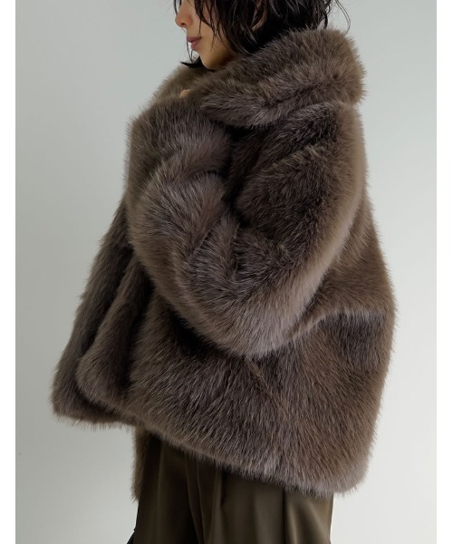 新品　リエディ　ジャケット ブルゾン ビッグカラーフェイクファーショートコート Re:EDIT ブルゾン アウター 「ZOZOTOWN限定再販」ビッグカラー