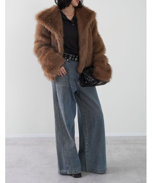 セール】[ZOZOTOWN限定再販]ビッグカラーフェイクファーショート