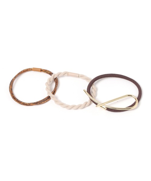 studio CLIP（スタディオクリップ）の「ラメネジネジ3個セットゴム（ヘアゴム・レディース・アイボリー/ライトブルー/ブラウン・FREE）」の3枚目の写真
