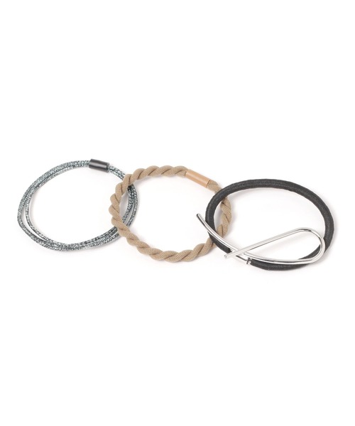 studio CLIP（スタディオクリップ）の「ラメネジネジ3個セットゴム（ヘアゴム・レディース・アイボリー/ライトブルー/ブラウン・FREE）」の2枚目の写真