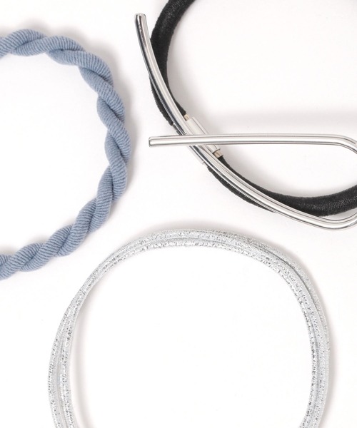 studio CLIP（スタディオクリップ）の「ラメネジネジ3個セットゴム（ヘアゴム・レディース・アイボリー/ライトブルー/ブラウン・FREE）」の6枚目の写真