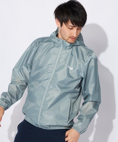FILA（フィラ）の「【FILA/フィラ】裏コーティング撥水ジャケット　全天候型（ブルゾン・メンズ・パープル/グレイッシュブルー/ブラック・LARGE/X-LARGE/MEDIUM）」の2枚目の写真